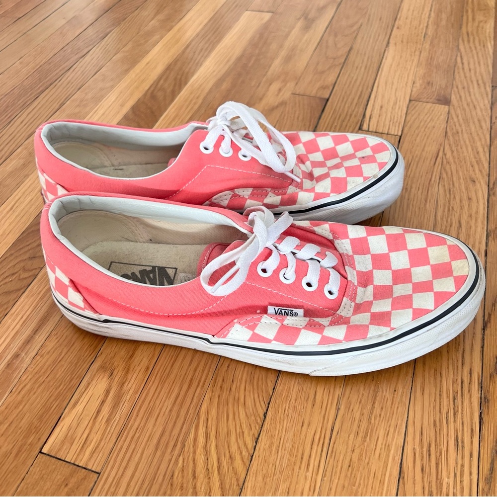 VANS Authentic Checkerboard lace up pink lemonade men’s 8.5